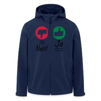 Nein heißt Nein + Daumen - Recycelte Männer Softshell-Jacke von Stanley/Stella - Navy - Vorne - AI Model Male 185 light (185cm)