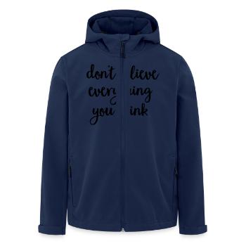 Don't Believe Everything You Think - Men’s Recycled Softshell Jacket by Stanley/Stella - navy - Front - AI Model Male 185 light (185cm)