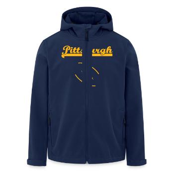 Pittsburgh + Logo - Recycelte Männer Softshell-Jacke von Stanley/Stella - Navy - Vorne - AI Model Male 185 light (185cm)