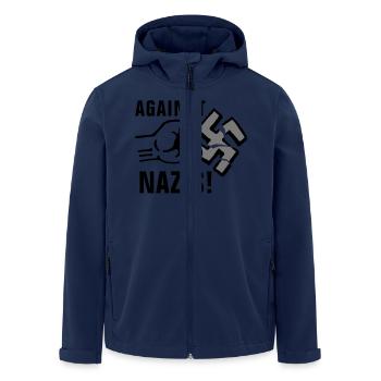 gegen_nazis_012011_g_3c - Recycelte Männer Softshell-Jacke von Stanley/Stella - Navy - Vorne - AI Model Male 185 light (185cm)