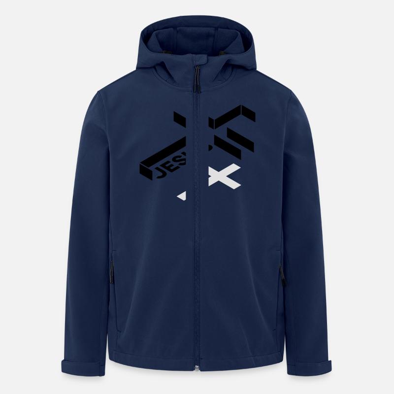 Jesus Kreuz - Recycelte Männer Softshell-Jacke von Stanley/Stella - Navy