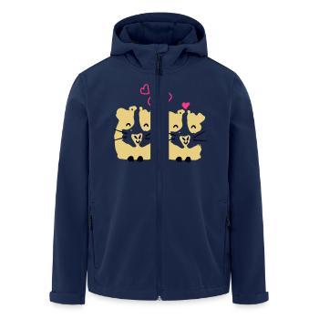 cute gini pig guinea pig couple - Men’s Recycled Softshell Jacket by Stanley/Stella - navy - Front - AI Model Male 185 light (185cm)