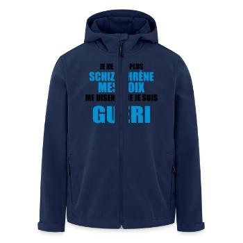 je ne suis plus schizophrène mes voix me disent - Veste softshell homme en polyester recyclé Stanley/Stella - marine - Devant - AI Model Male 185 light (185cm)