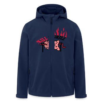 Kill And Grill Pig - Men’s Recycled Softshell Jacket by Stanley/Stella - navy - Front - AI Model Male 185 light (185cm)