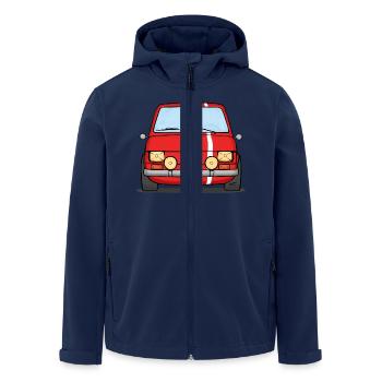 126 Rallye Rot Weiß - Recycelte Männer Softshell-Jacke von Stanley/Stella - Navy - Vorne - AI Model Male 185 light (185cm)