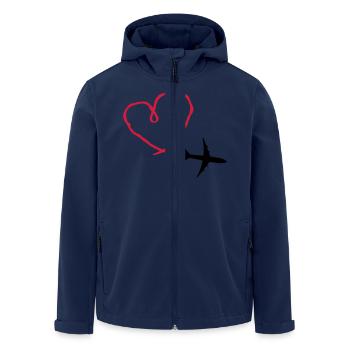 Plane Heart - Men’s Recycled Softshell Jacket by Stanley/Stella - navy - Front - AI Model Male 185 light (185cm)