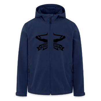 born_to_win_f1 - Men’s Recycled Softshell Jacket by Stanley/Stella - navy - Front - AI Model Male 185 light (185cm)