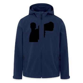 Mann mit Waffe - Recycelte Männer Softshell-Jacke von Stanley/Stella - Navy - Vorne - AI Model Male 185 light (185cm)