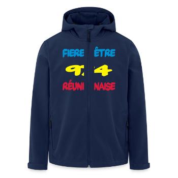 Fiere d'être reunionnaise - Veste softshell homme en polyester recyclé Stanley/Stella - marine - Devant - AI Model Male 185 light (185cm)