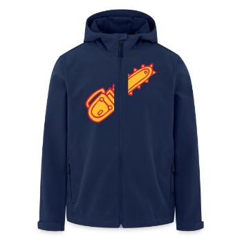 dessin chainsaw tronçonneuse outil scierie fun - Veste softshell homme en polyester recyclé Stanley/Stella - marine - Devant - AI Model Male 185 light (185cm)