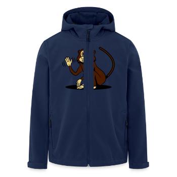 monkey funny loving wave - Men’s Recycled Softshell Jacket by Stanley/Stella - navy - Front - AI Model Male 185 light (185cm)