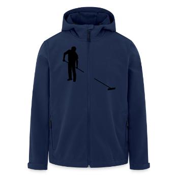 dessin de saunier sel paludier - Veste softshell homme en polyester recyclé Stanley/Stella - marine - Devant - AI Model Male 185 light (185cm)