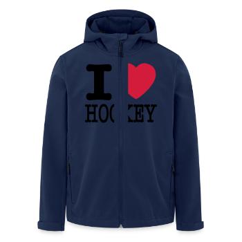 i love hockey / I heart hockey - Men’s Recycled Softshell Jacket by Stanley/Stella - navy - Front - AI Model Male 185 light (185cm)
