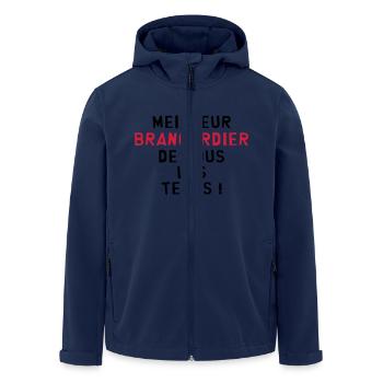 Brancardier / Ambulancier / Ambulance / Hôpital - Veste softshell homme en polyester recyclé Stanley/Stella - marine - Devant - AI Model Male 185 light (185cm)