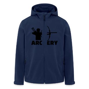Bogenschießen - Recycelte Männer Softshell-Jacke von Stanley/Stella - Navy - Vorne - AI Model Male 185 light (185cm)