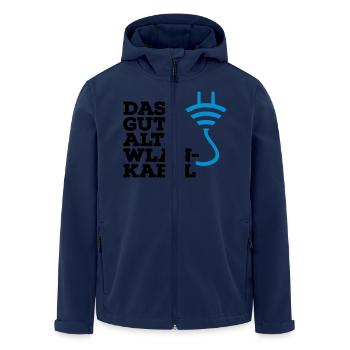 WLAN Kabel Computer Shirt - Recycelte Männer Softshell-Jacke von Stanley/Stella - Navy - Vorne - AI Model Male 185 light (185cm)