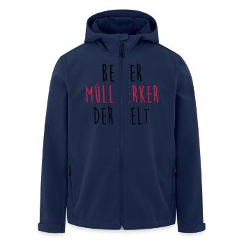 Müllwerker Müllwerkerin Kehrmaschine Müllmann Müll - Recycelte Männer Softshell-Jacke von Stanley/Stella - Navy - Vorne - AI Model Male 185 light (185cm)