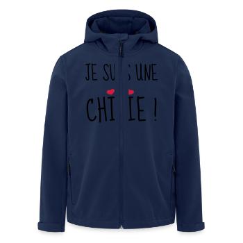 Je suis une chipie ! Naissance - Bébé - Fille - Veste softshell homme en polyester recyclé Stanley/Stella - marine - Devant - AI Model Male 185 light (185cm)