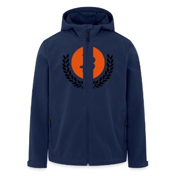 bitcoin - Recycelte Männer Softshell-Jacke von Stanley/Stella - Navy - Vorne - AI Model Male 185 light (185cm)