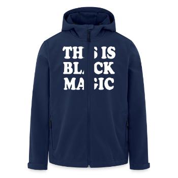this is black magic - Recycelte Männer Softshell-Jacke von Stanley/Stella - Navy - Vorne - AI Model Male 185 light (185cm)