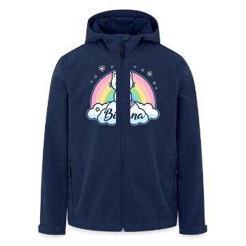 Bibiana surname First name Unicorn cat - Men’s Recycled Softshell Jacket by Stanley/Stella - navy - Front - AI Model Male 185 light (185cm)