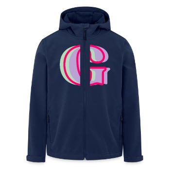 Mehrfarbiger Buchstabe g – originelle Geschenkidee - Recycelte Männer Softshell-Jacke von Stanley/Stella - Navy - Vorne - AI Model Male 185 light (185cm)