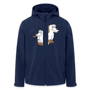 Zwei Hunde Familie Kind Mutter Vater Papa Mama Süß - Recycelte Männer Softshell-Jacke von Stanley/Stella - Navy - Vorne - AI Model Male 185 light (185cm)