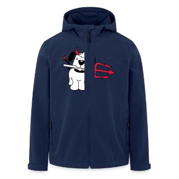 Chien Diable Satan Enfer Mal Trident Cornes Cool - Veste softshell homme en polyester recyclé Stanley/Stella - marine - Devant - AI Model Male 185 light (185cm)