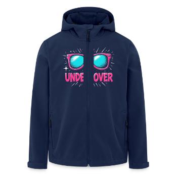 Lustige Sonnenbrille und Undercover Speech Kostüm - Recycelte Männer Softshell-Jacke von Stanley/Stella - Navy - Vorne - AI Model Male 185 light (185cm)