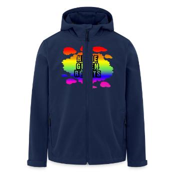 AfD stoppen gegen rechts Demokratie Vielfalt links - Recycelte Männer Softshell-Jacke von Stanley/Stella - Navy - Vorne - AI Model Male 185 light (185cm)