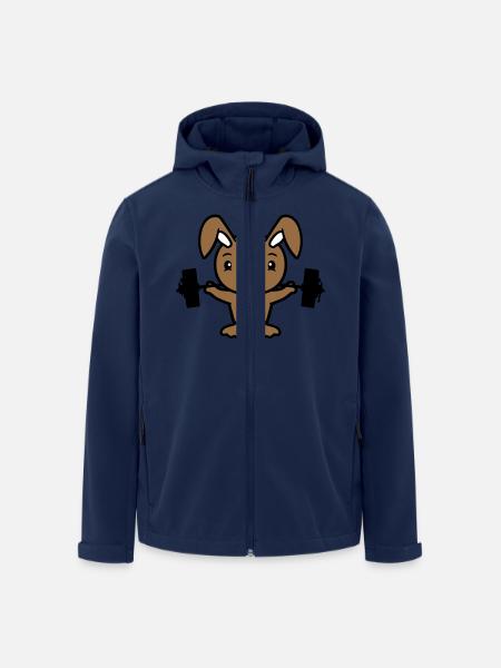 Hase Bodybuilder Gym Muskeln Stark Fitness Gewicht - Recycelte Männer Softshell-Jacke von Stanley/Stella - Navy