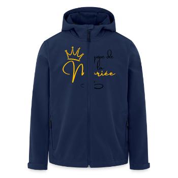 Bridal Team Wreath - Bride Gift - Men’s Recycled Softshell Jacket by Stanley/Stella - navy - Front - AI Model Male 185 light (185cm)