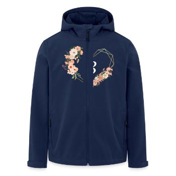 Letter b floral golden heart - Men’s Recycled Softshell Jacket by Stanley/Stella - navy - Front - AI Model Male 185 light (185cm)