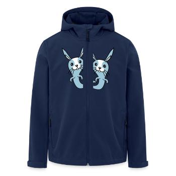 2 Hasen Geist Gespenst spuken Halloween gruselig - Recycelte Männer Softshell-Jacke von Stanley/Stella - Navy - Vorne - AI Model Male 185 light (185cm)