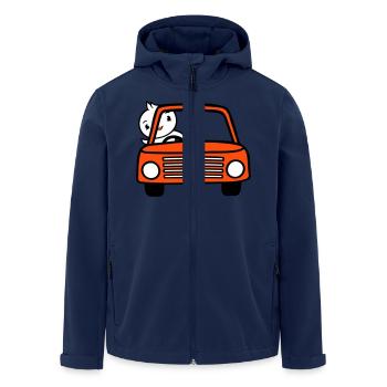 Duck waving car driver driving fast vehicle - Men’s Recycled Softshell Jacket by Stanley/Stella - navy - Front - AI Model Male 185 light (185cm)