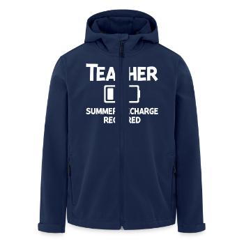 Teacher Summer Recharge Required - Men’s Recycled Softshell Jacket by Stanley/Stella - navy - Front - AI Model Male 185 light (185cm)