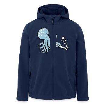 Octopus Flûte Musique Jouer Des Bulles Sous L’eau - Veste softshell homme en polyester recyclé Stanley/Stella - marine - Devant - AI Model Male 185 light (185cm)