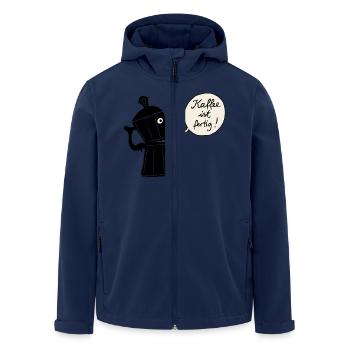 Coffee ready (contour) - Men’s Recycled Softshell Jacket by Stanley/Stella - navy - Front - AI Model Male 185 light (185cm)