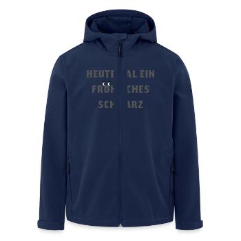 T-Shirt with German Text "Heute mal ein fröhliches - Recycelte Männer Softshell-Jacke von Stanley/Stella - Navy - Vorne - AI Model Male 185 light (185cm)