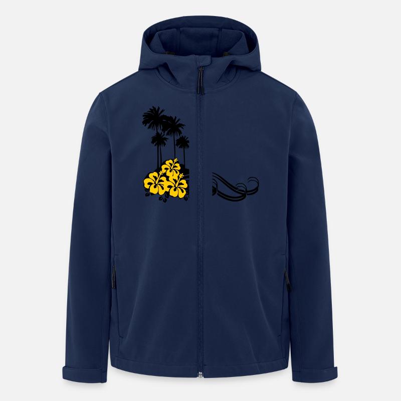 Palmen - Recycelte Männer Softshell-Jacke Discoverer von Stanley/Stella - Navy