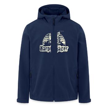 Angel Designs RAHMENLOS Karpfenjäger - Recycelte Männer Softshell-Jacke von Stanley/Stella - Navy - Vorne - AI Model Male 185 light (185cm)