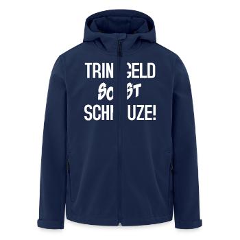 Trinkgeld sonst Schnauze - Recycelte Männer Softshell-Jacke von Stanley/Stella - Navy - Vorne - AI Model Male 185 light (185cm)