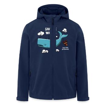 Save Whales - Veste softshell homme en polyester recyclé Stanley/Stella - marine - Devant - AI Model Male 185 light (185cm)