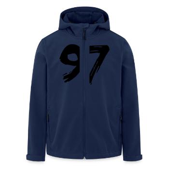 Brushed 97 - Recycelte Männer Softshell-Jacke von Stanley/Stella - Navy - Vorne - AI Model Male 185 light (185cm)