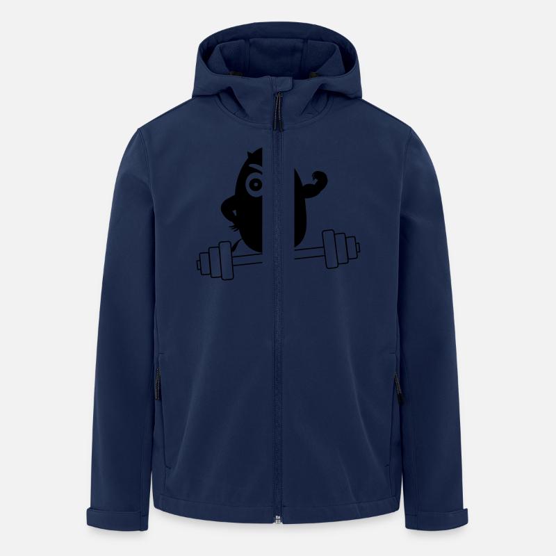 vogel Bodybuilding - Recycelte Männer Softshell-Jacke von Stanley/Stella - Navy