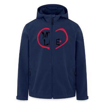 Heart my life - Men’s Recycled Softshell Jacket by Stanley/Stella - navy - Front - AI Model Male 185 light (185cm)