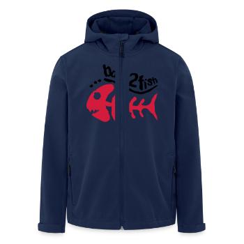 born_2_fish_red_f2 - Men’s Recycled Softshell Jacket by Stanley/Stella - navy - Front - AI Model Male 185 light (185cm)
