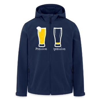 pression - depression - bière - Veste softshell homme en polyester recyclé Stanley/Stella - marine - Devant - AI Model Male 185 light (185cm)