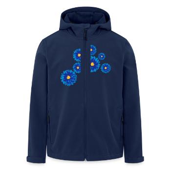 Flowers - Men’s Recycled Softshell Jacket by Stanley/Stella - navy - Front - AI Model Male 185 light (185cm)