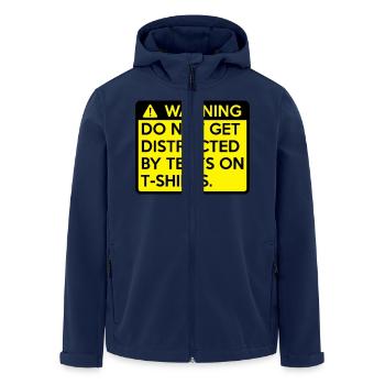 Achtung: nicht abgelenkt zu tun bekommen - Recycelte Männer Softshell-Jacke von Stanley/Stella - Navy - Vorne - AI Model Male 185 light (185cm)
